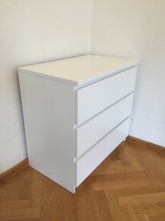 Commonde IKEA Malm, 3 tiroirs, blanc