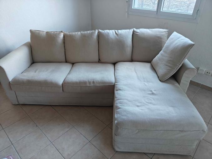 Canapé 3 places avec méridienne