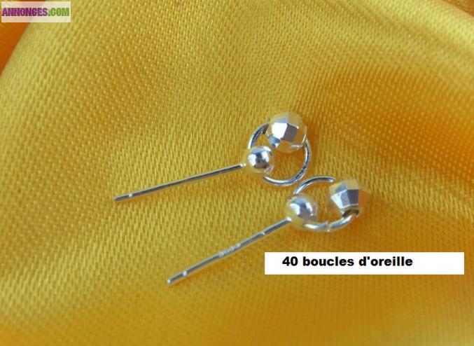 40 boucles d'oreille en argent 925 neuve