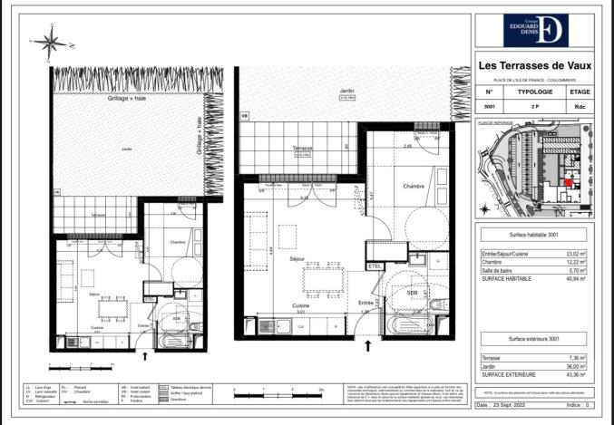 Appartement Neuf de Type F2 avec jardin privatif et parking sécurisé 