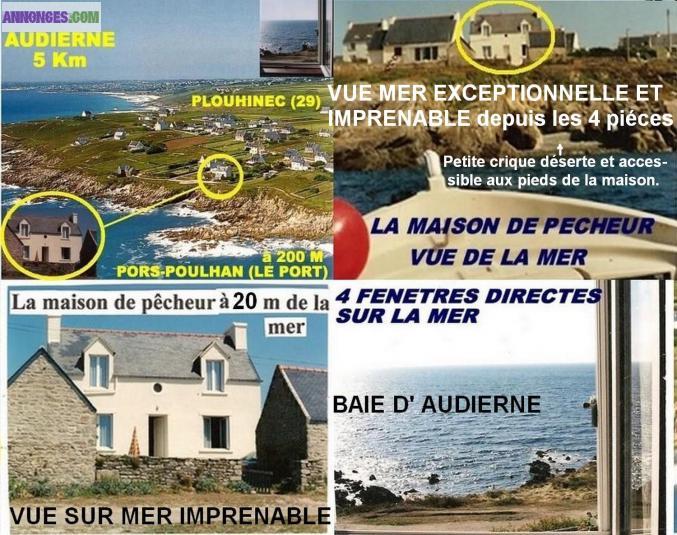 Maison de pêcheur Pieds dans l'eau Vue mer imprenable animaux admis