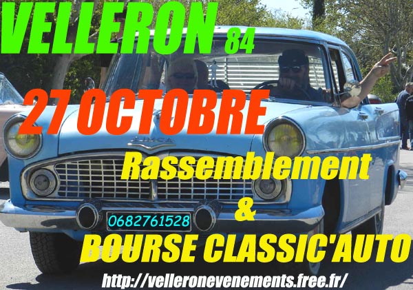 Rassemblement classic auto 27 Octobre à velleron