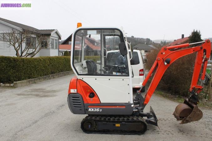 Mini pelle Kubota KX-36 1,6 Tonnes