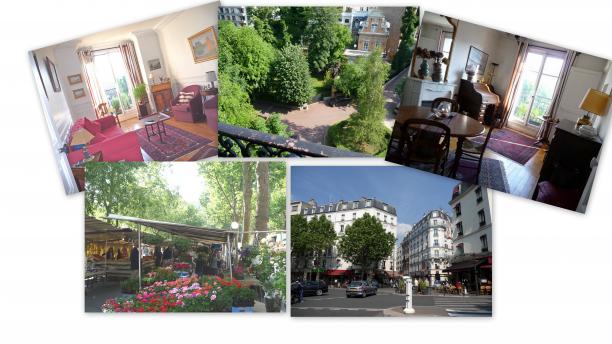 Paris - Appartement vue jardin&Tour Eiffel