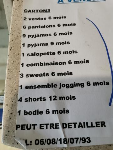 Lot de vetement bébé