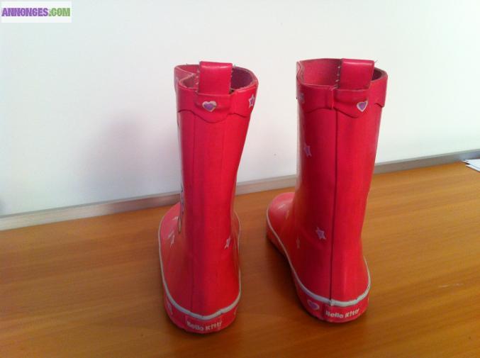 Bottes de pluie Hello Kitty rose, pointure 31