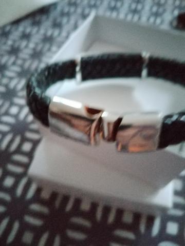 Bracelet tresser en cuir avec fermoir