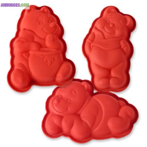 Lot de 3 moules silicone Winnie