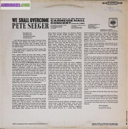 DISQUE VINYLE PETE SEEGER "live"