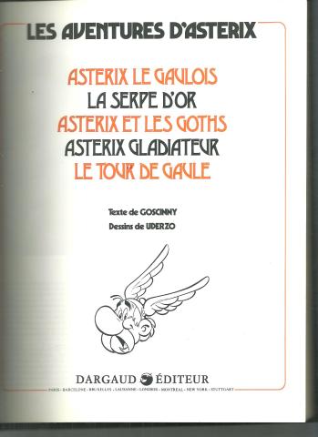 Bande dessinée LES AVENTURES D'ASTERIX - Album broché 5 Titres en 1 seul album