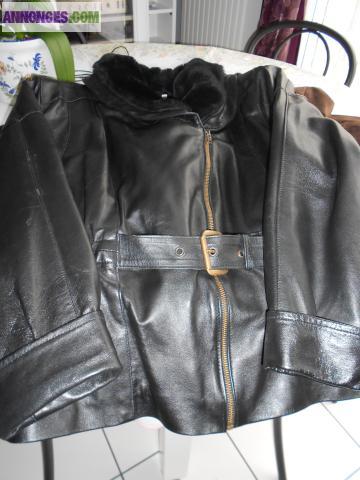 Blouson cuir noir