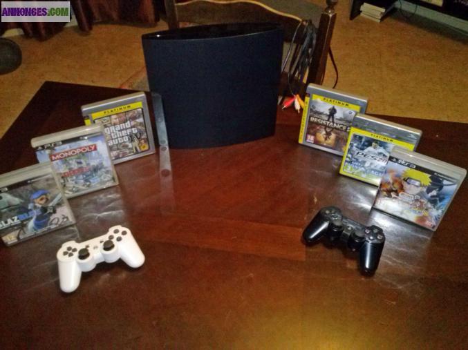 PS3 160go, 2 manettes + 6 jeux. 180 euros