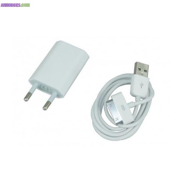 Chargeur iphone 3gs/4/4s neuf