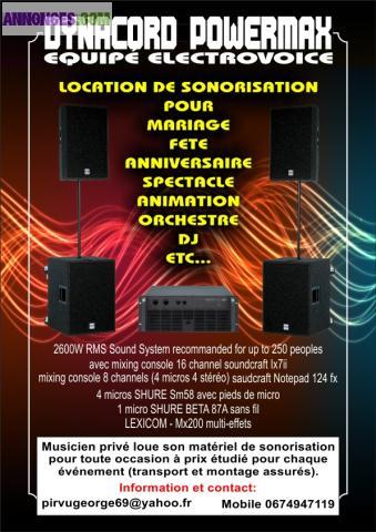 Location sono complet pas cher 2600w