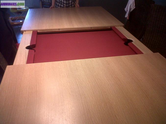 Table de billard +buffet bas + 6chaises