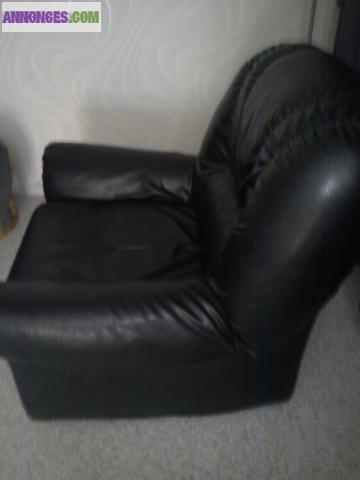 URGENT canapé + fauteuil vert bouteille bois 20 €