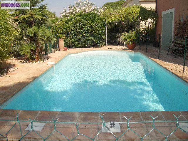 Fréjus Plage, 500 m mer, maison avec piscine