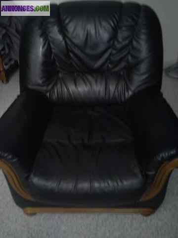 URGENT canapé + fauteuil vert bouteille bois 20 €