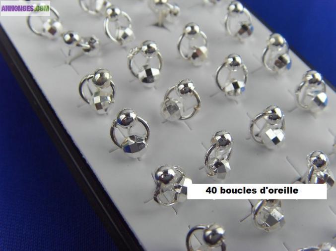 40 boucles d'oreille en argent 925 neuve