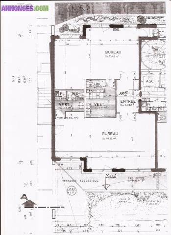 Murs de Bureaux occupés de 94.32m² (carrez)