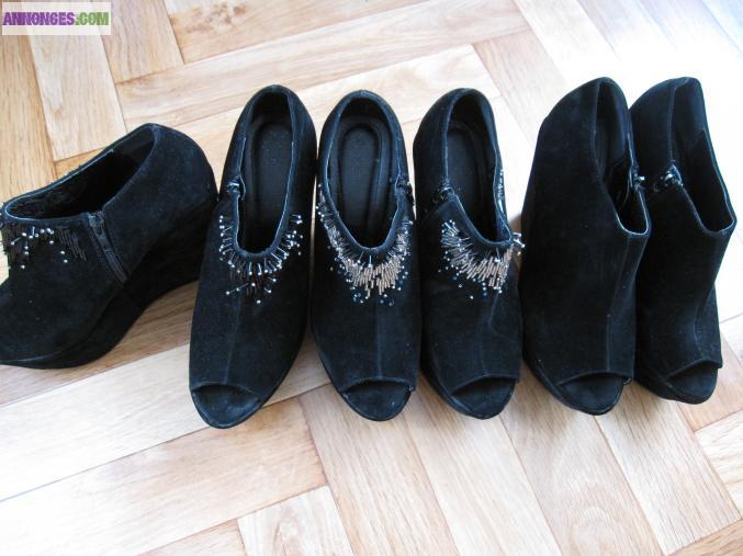 3 paires Chaussures noires