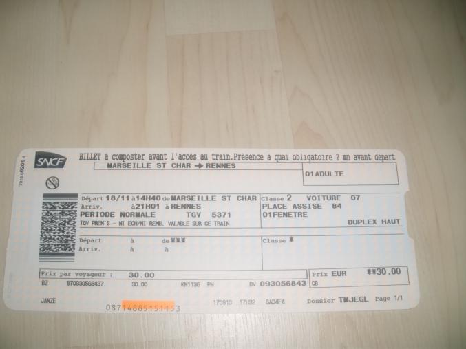 Billets TGV