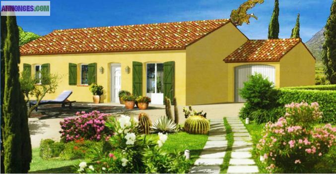 Perpignan villa 3 face + terrain de 211 m2