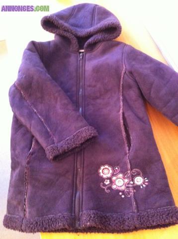 Manteau prune fille, 6 ans