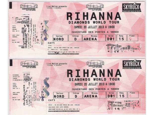 4 place cat. 1 V.I.P RIHANNA grand stade LILLE metropole