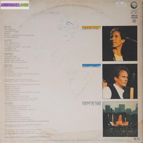 DISQUE VINYLE SIMON AND GARFUNKEL DOUBLE 33T