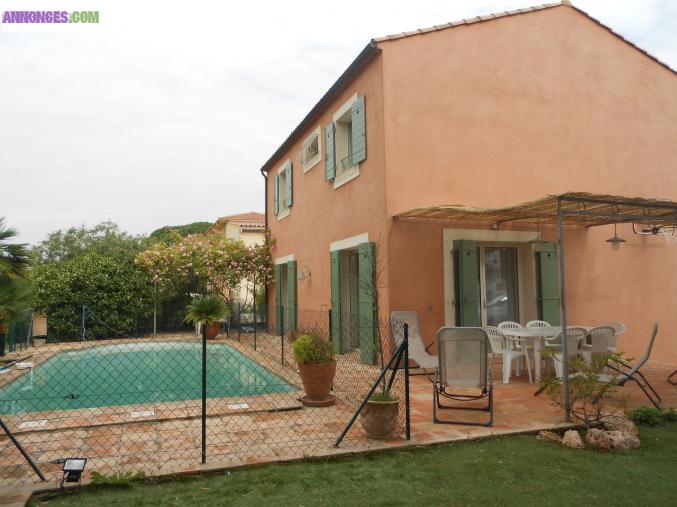 Fréjus Plage, 500 m mer, maison avec piscine