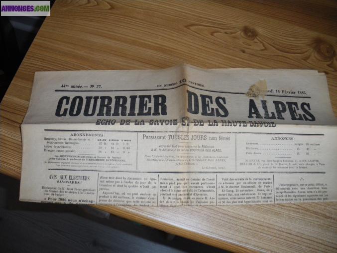 Ancien journal de 1885