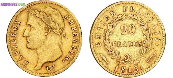 20 fr OR 1813 UTRECHT NAPOLEON