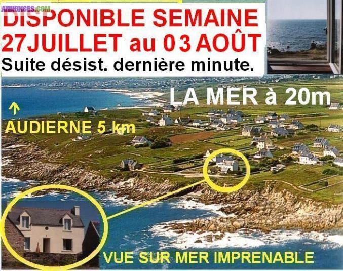 Maison de pêcheur Pieds dans l'eau Vue mer imprenable animaux admis